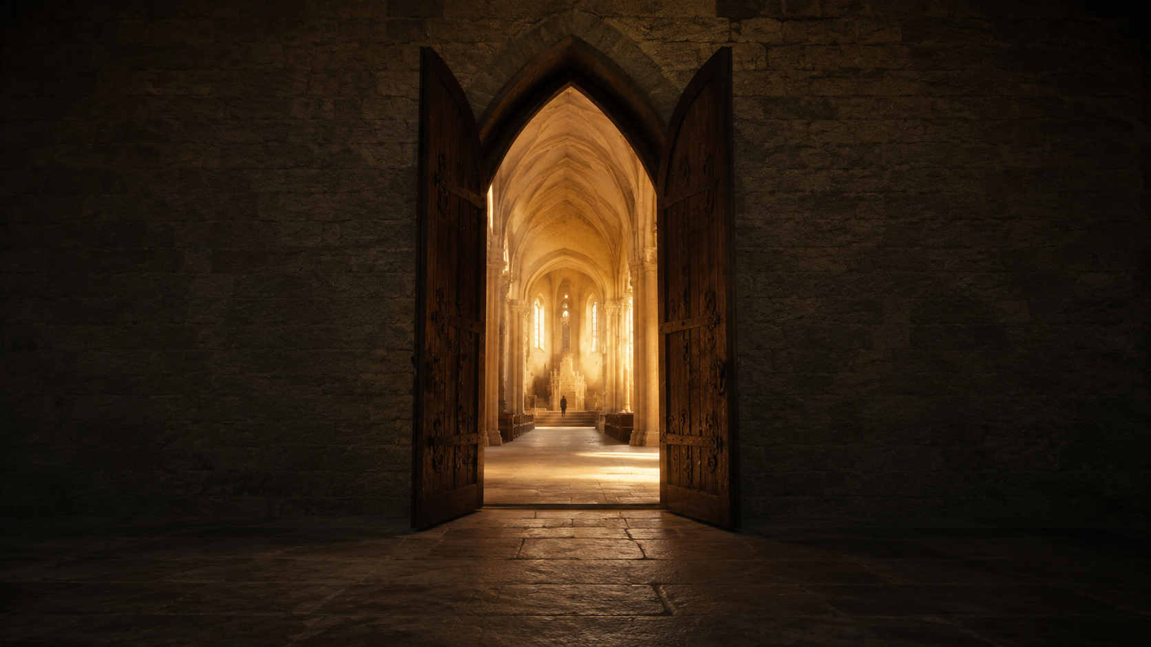An ancient threshold opening into light